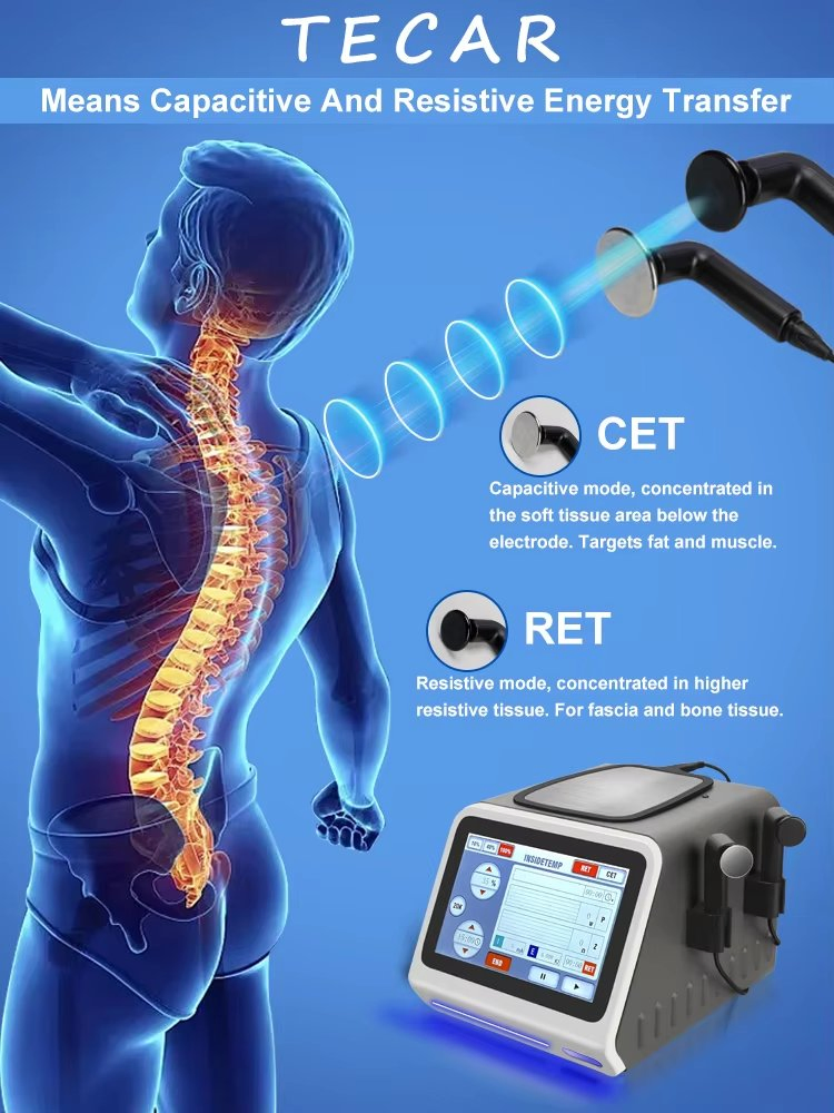 Physiotherapy and Rehabilitation 448kHz Tecar Therapy Indiba Radiofrecuencia Period Pain Relief Device