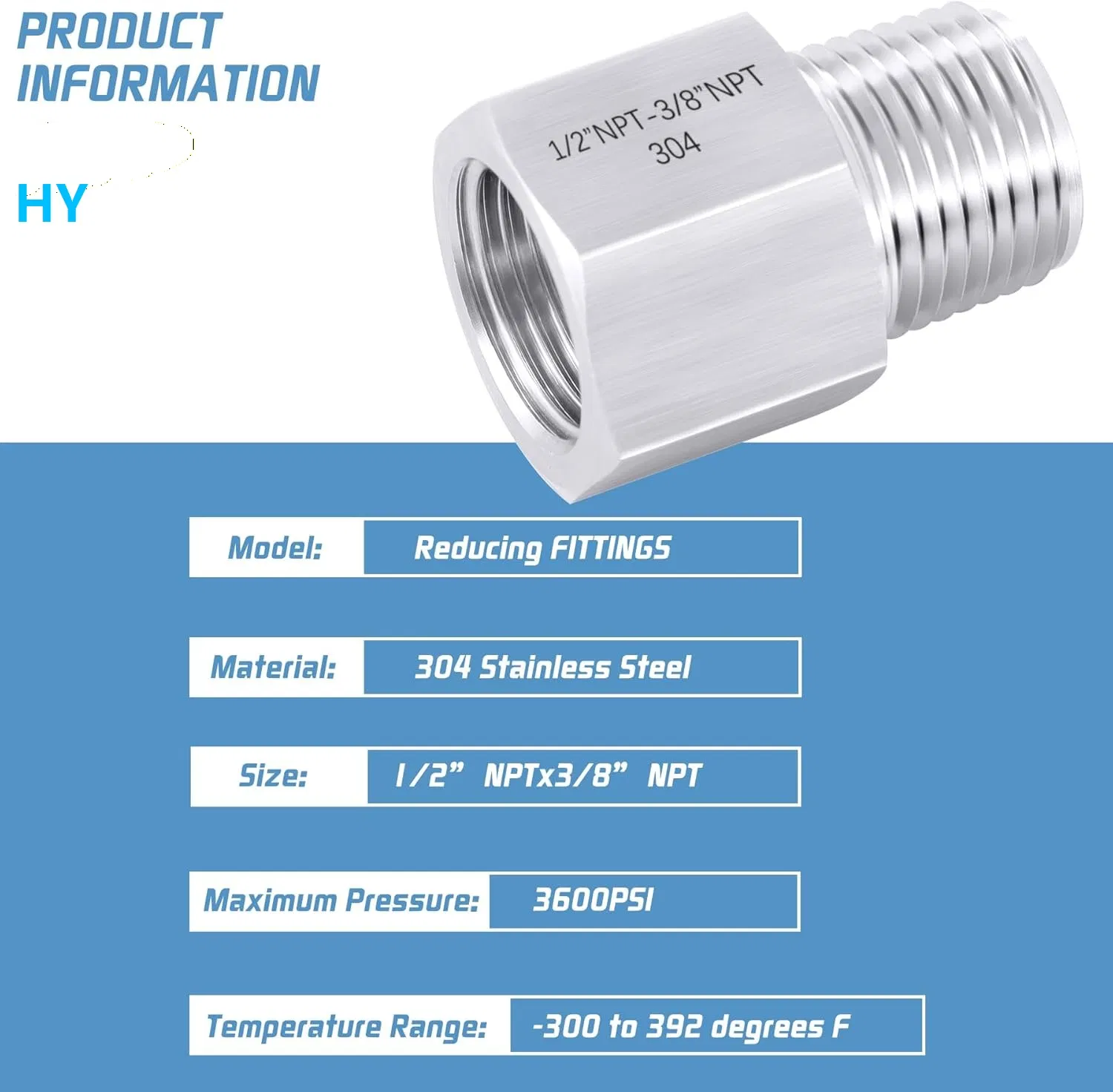 Food Grade 304 Stainless Steel Pressure Gauge Inner and Outer Thread Conversion Joint