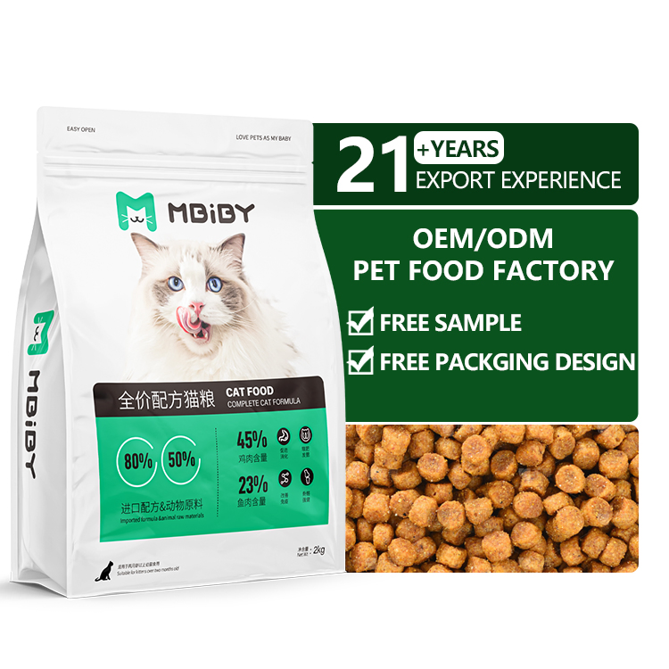 Wholesale Cat Food Factory Exports 10kg High Protein Pet Food Raw Chicken Flavors Fish Shapes All Age Cat Dry Food