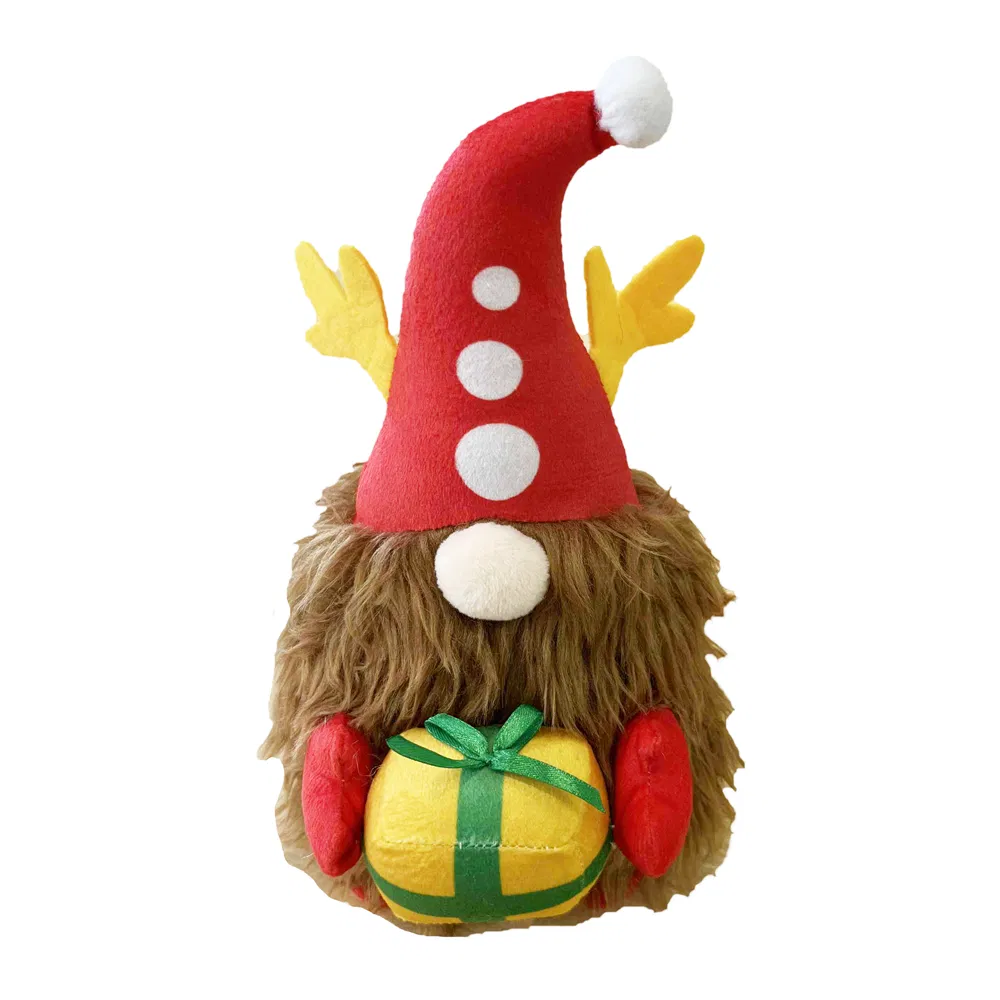 Hot-Selling Christmas Plush Dog Toys Squeaky Dwarf Shaped Toy