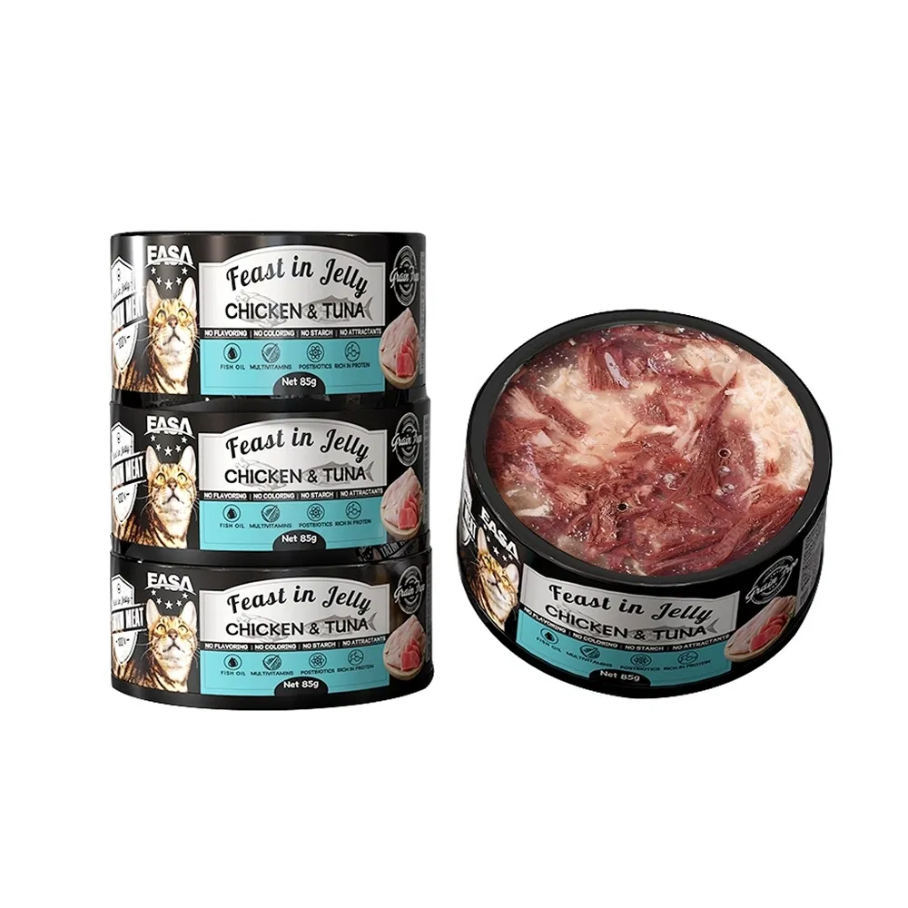 High Water Content 85g Tuna Red Meat Cat Jelly Wet Food Can