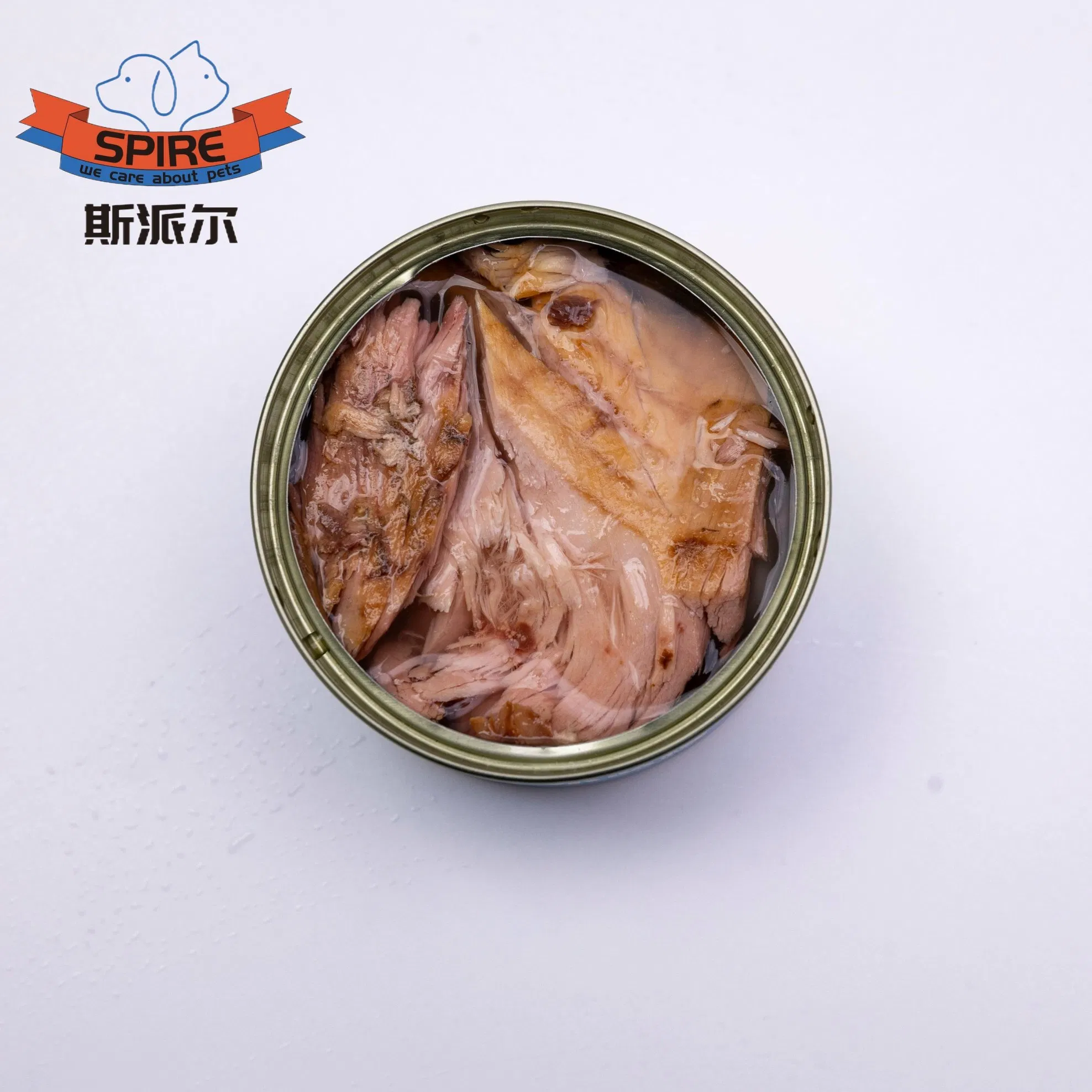 Factory Direct Sales OEM Pet Cat Wet Food Labels Tuna Fish Broth Flavor Cat Pet Canned Food