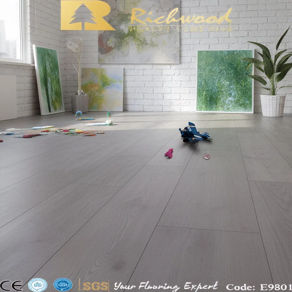 Aqua 100% Waterproof Engineered Wood Fiber Industrial Laminate Floor Flooring with Organic Core Board for Living Room/Dining Room/Offices
