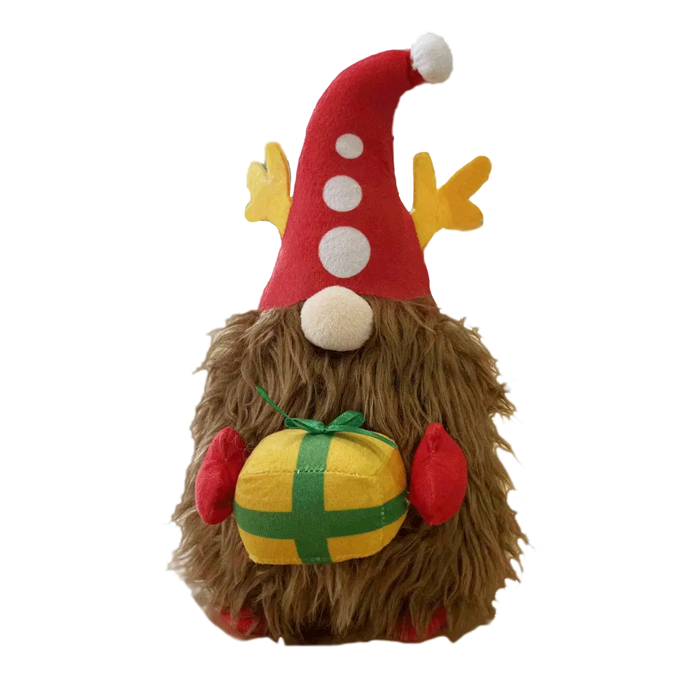 Hot-Selling Christmas Plush Dog Toys Squeaky Dwarf Shaped Toy