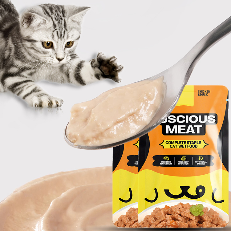 OEM ODM Pure Natural Raw Materials Simple Ingredients Pet Pouch Wet Cat Food