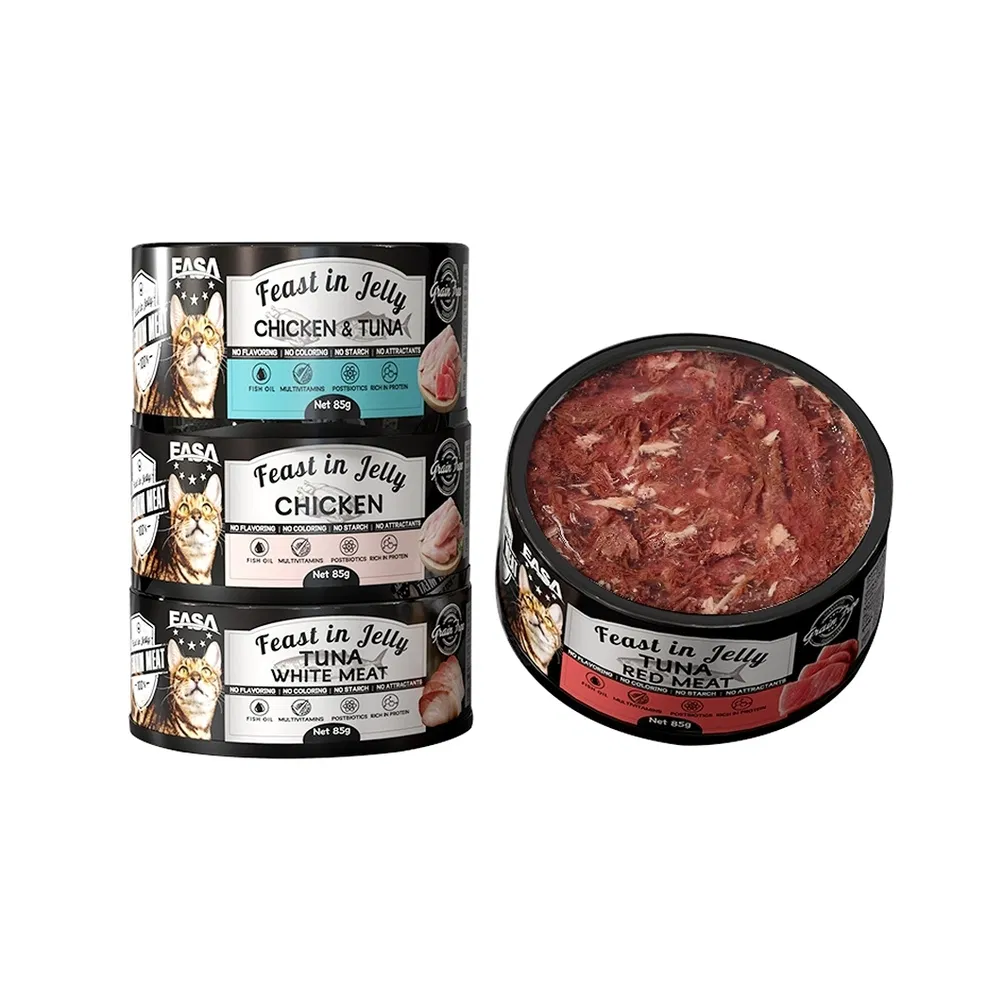 High Water Content 85g Tuna Red Meat Cat Jelly Wet Food Can