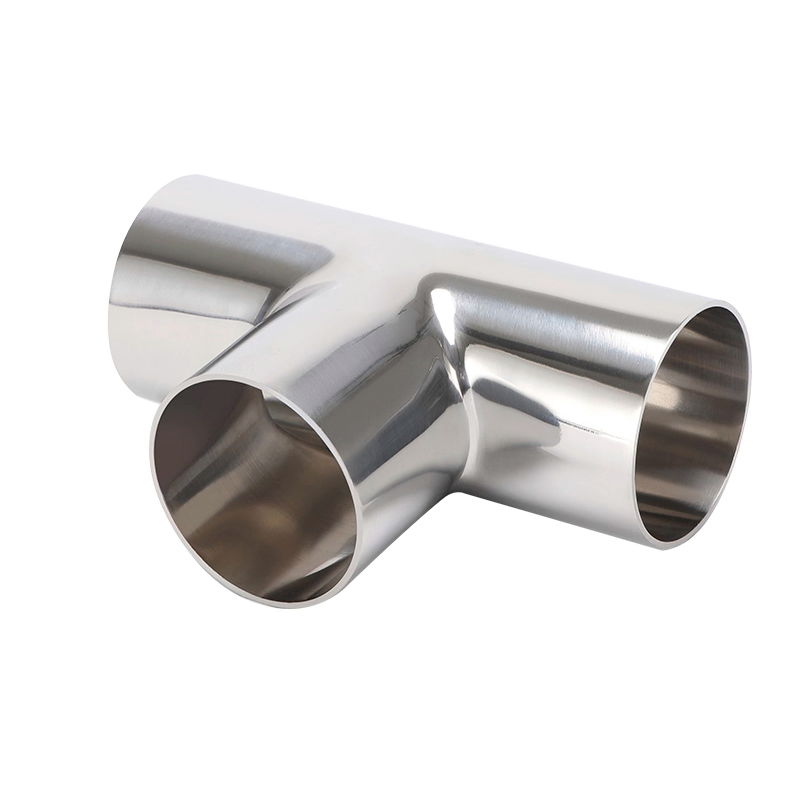 Stainless Steel 304 3 Way Joint Sanitary Mirror Polishing Food-Grade Welded Water Pipe Tee Joint