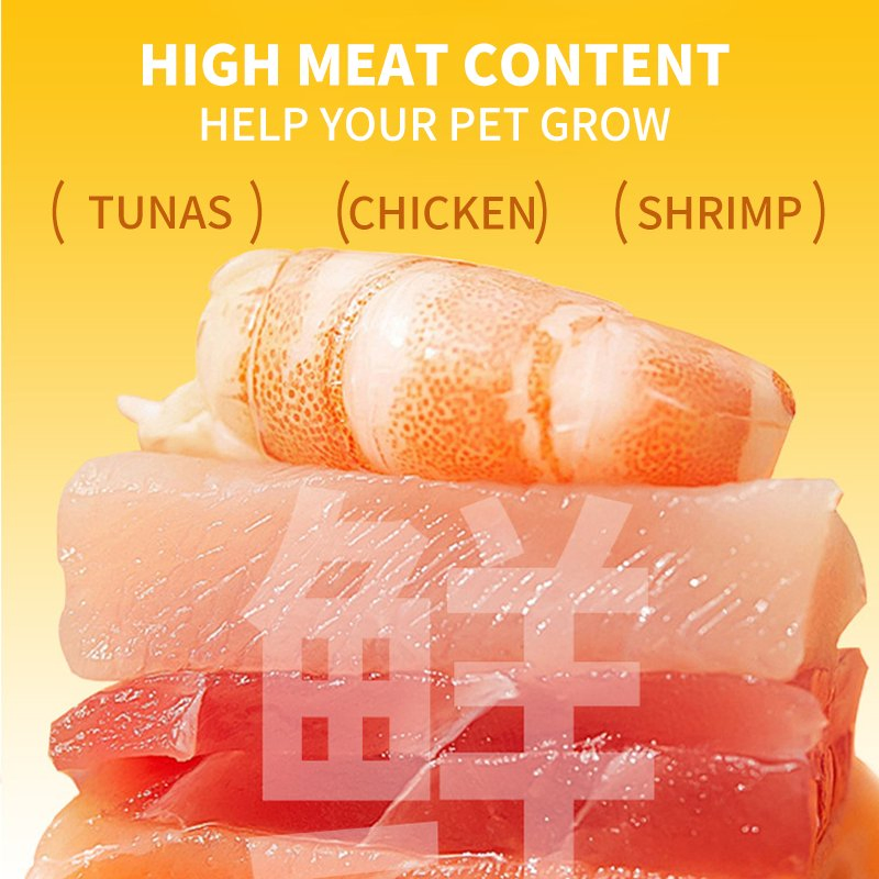 Wholesale 120g 80g 70g 60g 40g Various Flavors Treats Cat Canned Food Wet with Tuna &amp; Chicken Various Flavors Pet Snacks Raw Meat