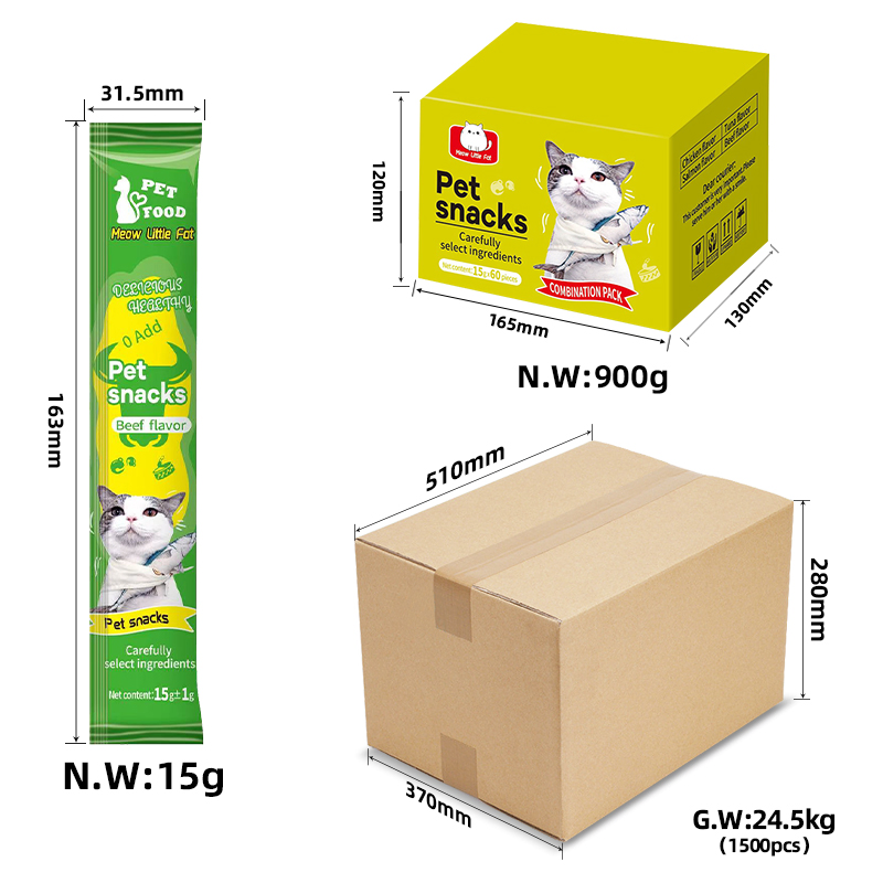 Chicken Flavor High Protein Nutritious Wet Cat Strips Food Pet Snack Food