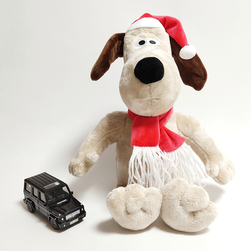 Factory Wholesale 30cm Christmas Dressed Cute Soft Cartoon Animal Plush Stuffed Dog