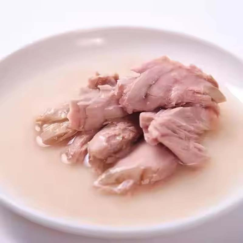 Pet Wet Food Manufacturer Duck Tuna Meat Canned Grain Free Pet Snack Treats Skin and Coat Care Nutrition for Cats