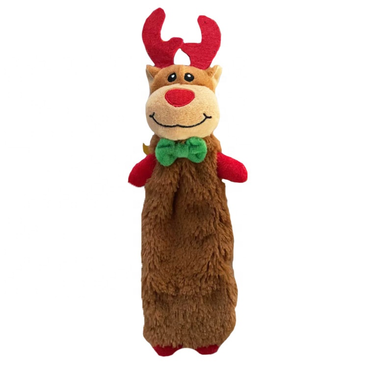 Merry Christmas Dog Toy Interactive Rope Plush Gift Dog Toy Squeaky