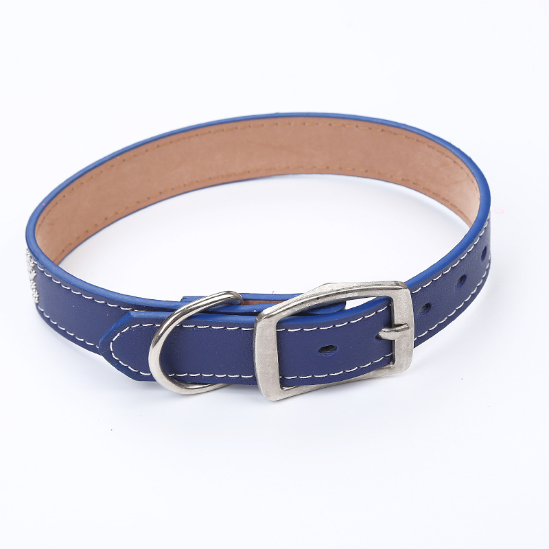 Coleira de Cão F&T Moda Atacado Acessórios para Animais de Estimação Opções de Cores Coleira de Couro Personalizada
