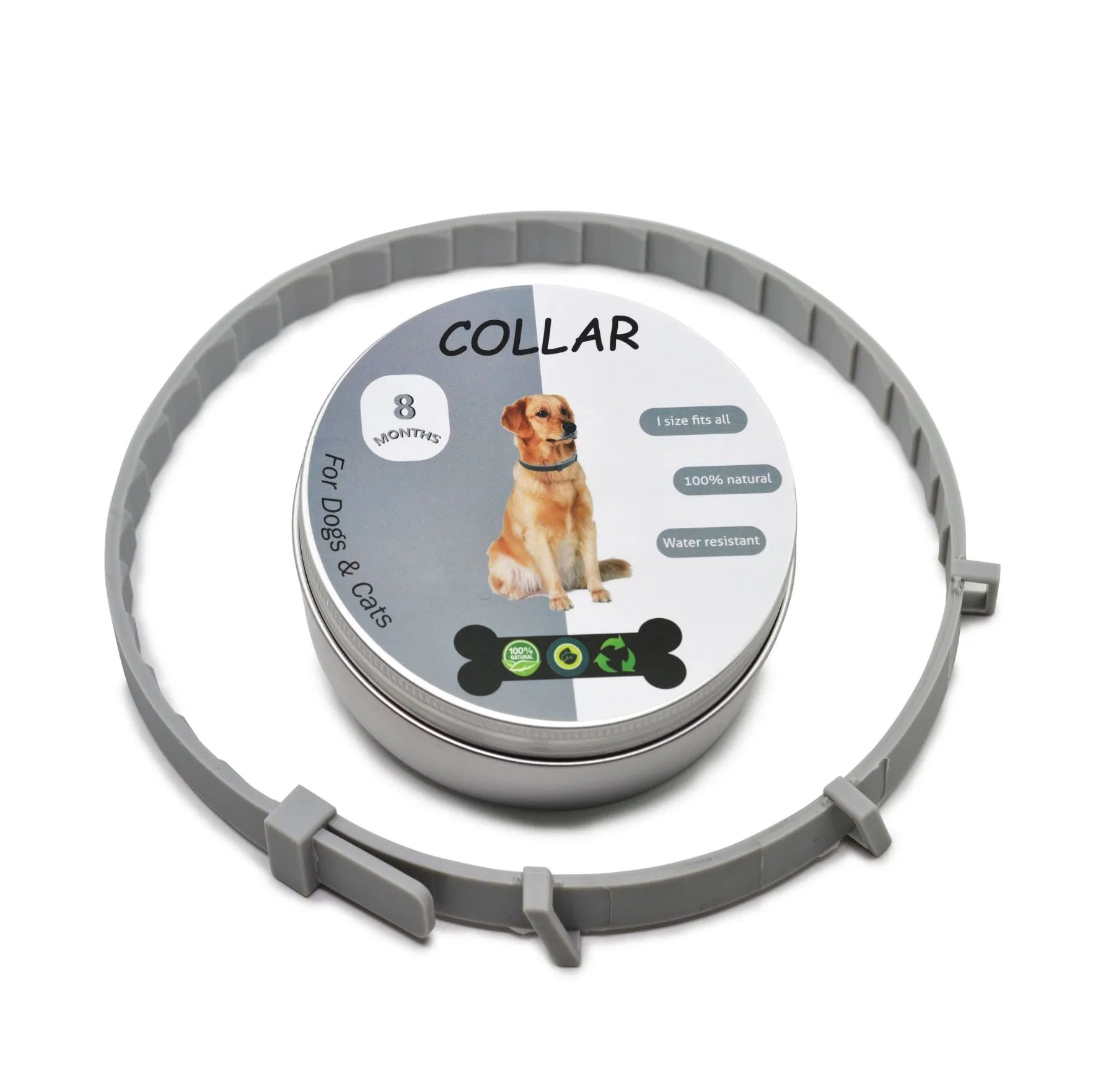 Coleira de Pulgas à Prova d'Água de Silicone Ecológica para Cães e Gatos