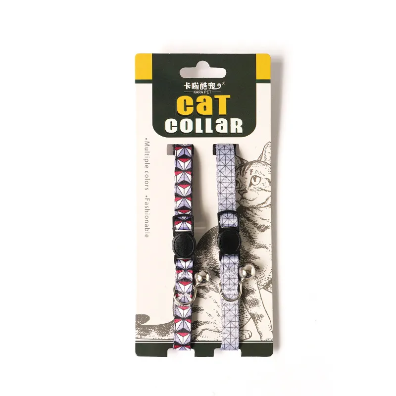 Coleira Personalizada para Gato, Fivela de Segurança Anti Asfixia, Colar Ajustável, Anti Perda para Gatinhos, Decoração com Sino, Coleira para Pescoço