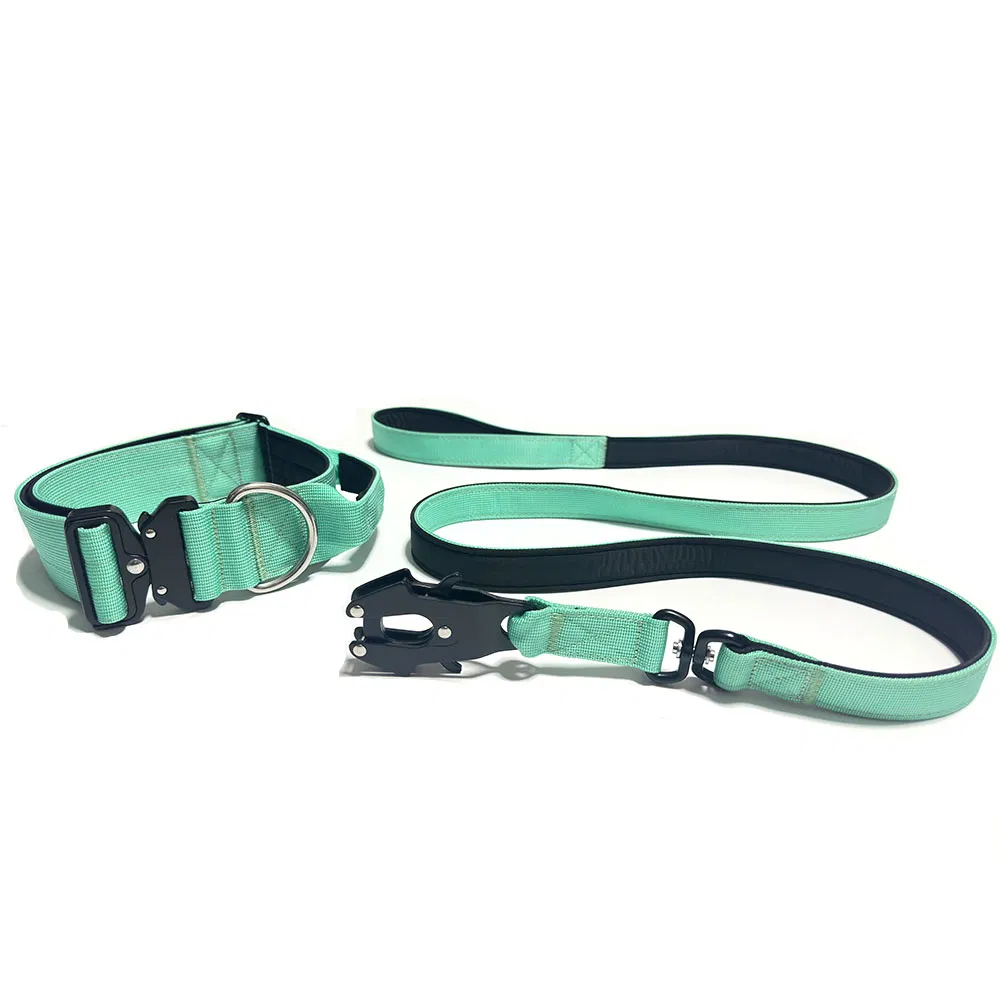 4cm Coleira Tática de Nylon Luxuosa e Confortável, Ajustável, com Almofada de Neoprene Macio, Fivela de Metal de Liberação Rápida, para Cães Grandes