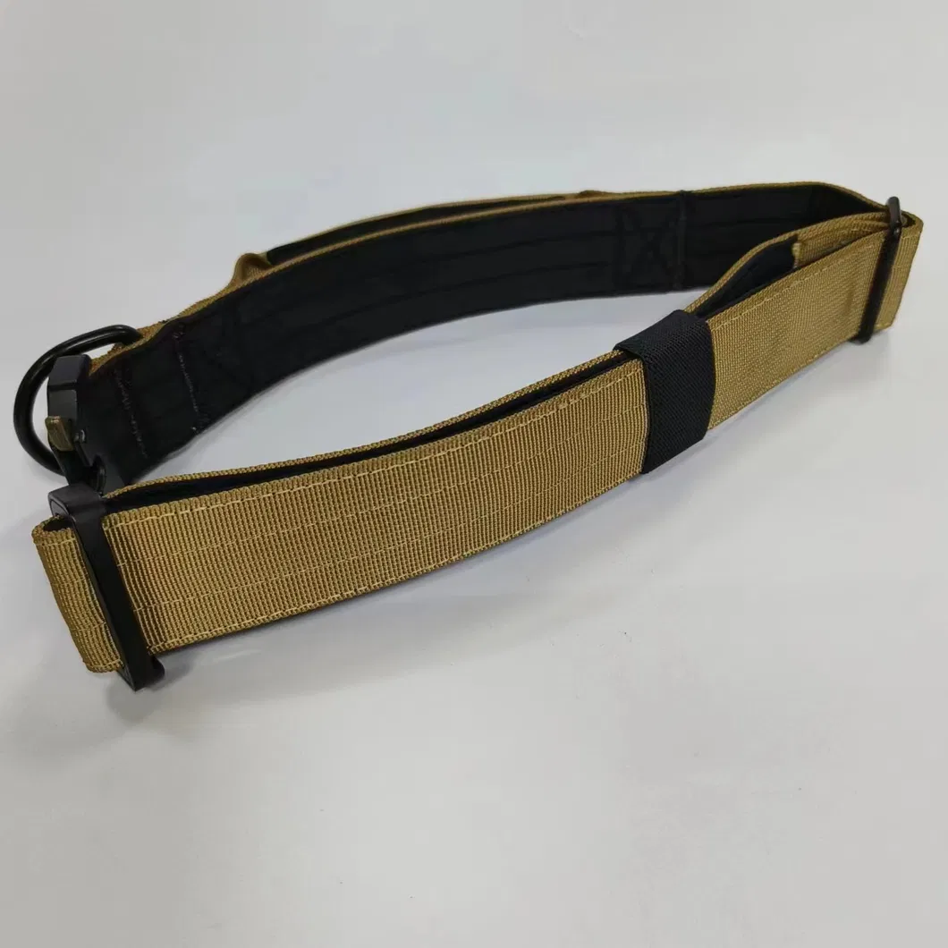 Colar de Cão Tático de Nylon Personalizado em Neoprene com Fecho de Gancho e Laço Refletivo Luxuoso para Animais de Estimação com Fivela de Sapo Dourada