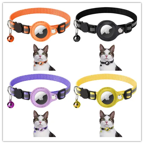 Rastreadores de GPS para cães da Apple, colar anti-perda para gatos, sino, colar refletivo
