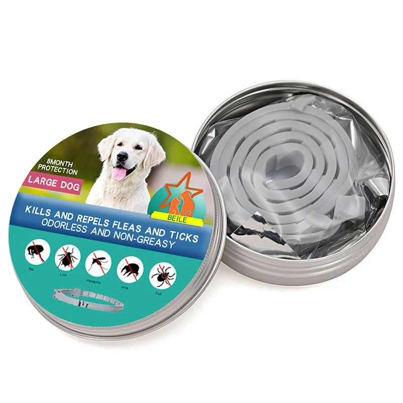 Coleira Antipulgas e Carrapatos para Cães e Gatos 8 Meses de Proteção Coleiras Retráteis para Filhotes e Gatos Grandes Acessórios para Cães
