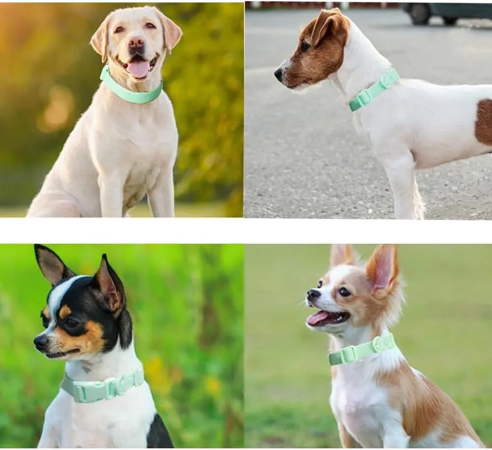Conjunto de Coleira e Guia para Cachorro à Prova d'Água Ajustável Durável de Borracha Macia PVC
