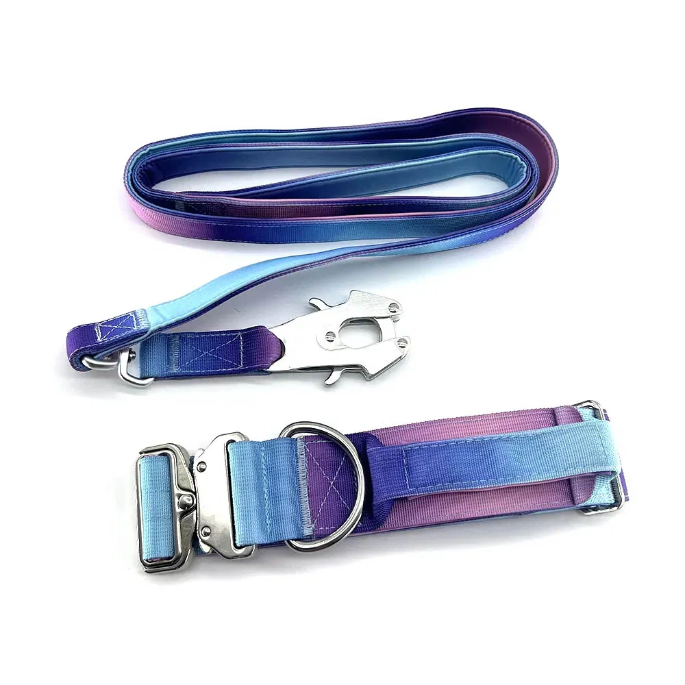 Coleira para Cão Pesada Personalizada com Fivela de Metal Liga Ajustável, Coleira Tática para Animais de Estimação