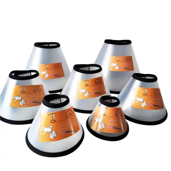 Coleira Protetora de Couro Nylon LED com Padrão para Cães e Gatos, Coleira de Recuperação para Treinamento, Colar Elizabethano