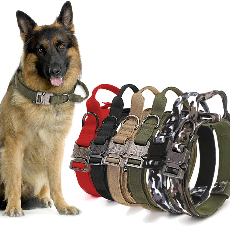Coleiras para Pets Hanyang Último Design Coleiras Táticas para Treinamento Coleiras para Pets Resistentes com Fecho de Liga de Zinco e Cabo Confortável