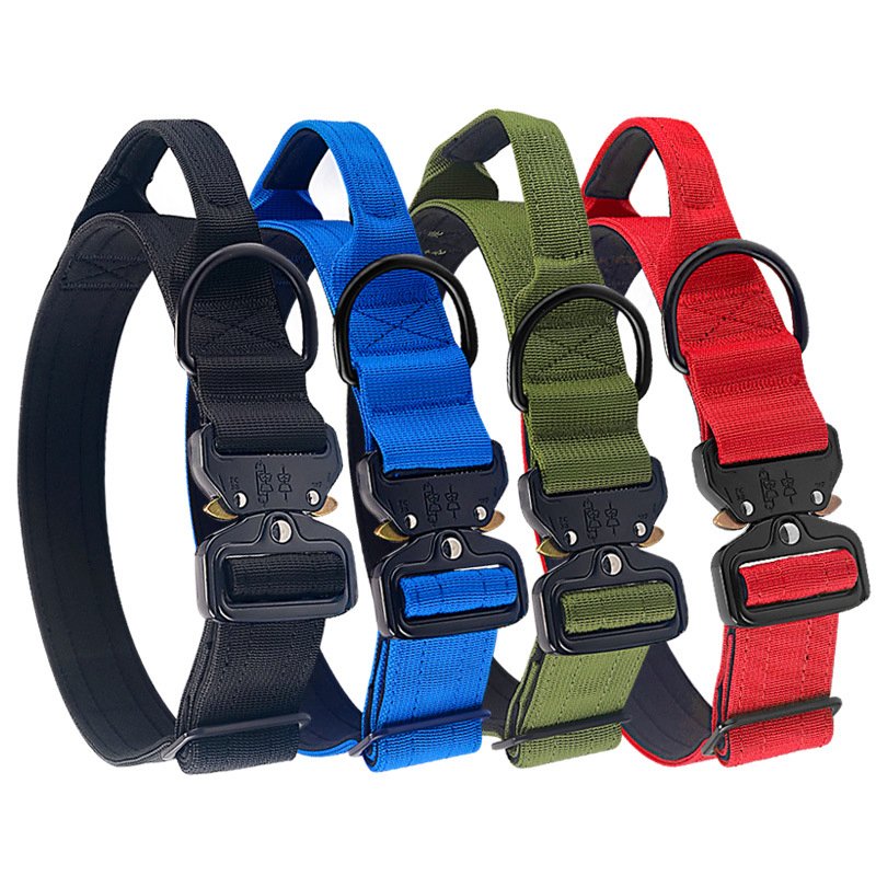 Coleira Tática Personalizada para Cães, Coleira de Metal Resistente para Treinamento e Exercício de Cães