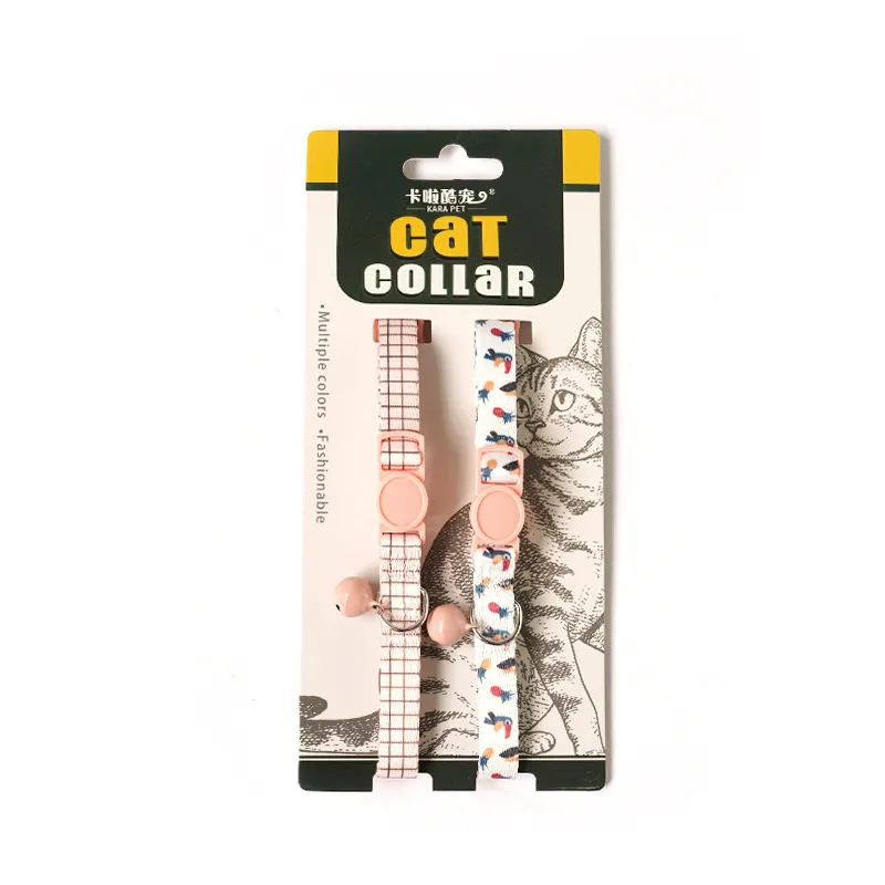 Coleira Personalizada para Gato, Fivela de Segurança Anti Asfixia, Colar Ajustável, Anti Perda para Gatinhos, Decoração com Sino, Coleira para Pescoço