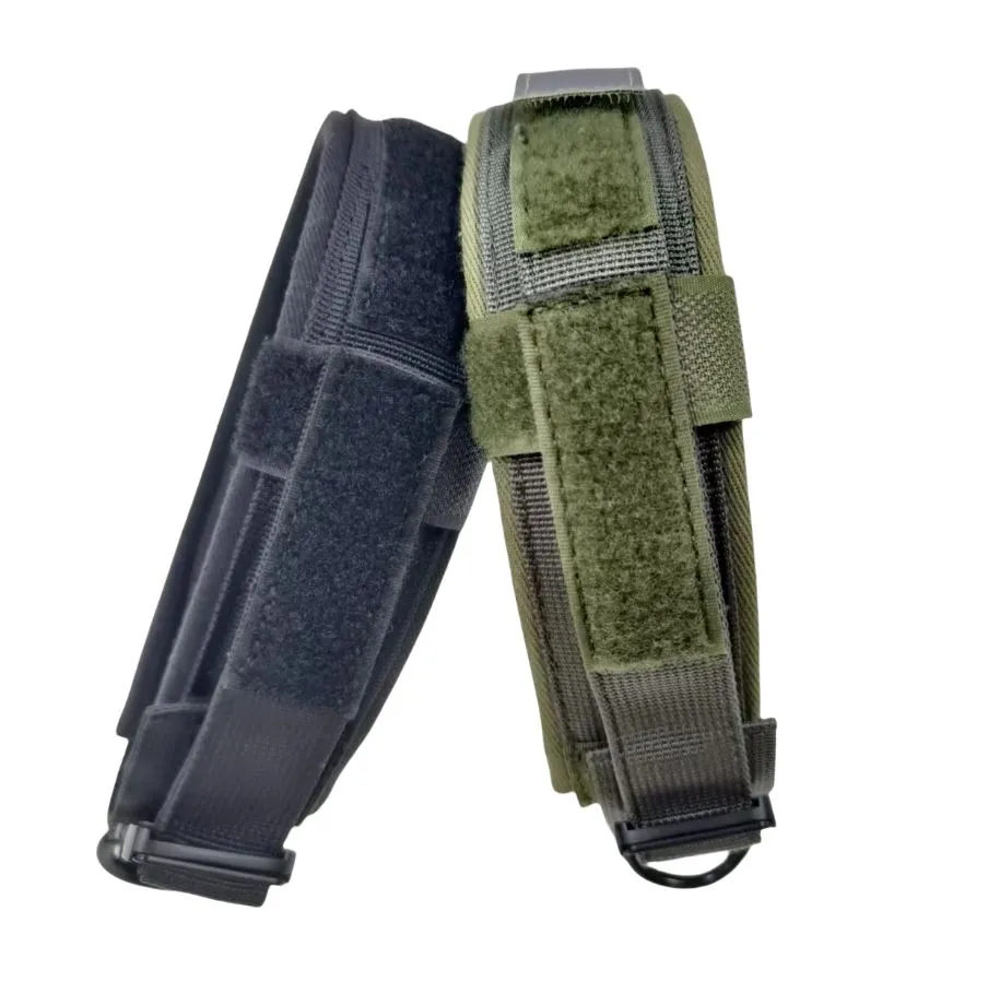 Colar de Cão Tático de Nylon Personalizado em Neoprene com Fecho de Gancho e Laço Refletivo Luxuoso para Animais de Estimação com Fivela de Sapo Dourada