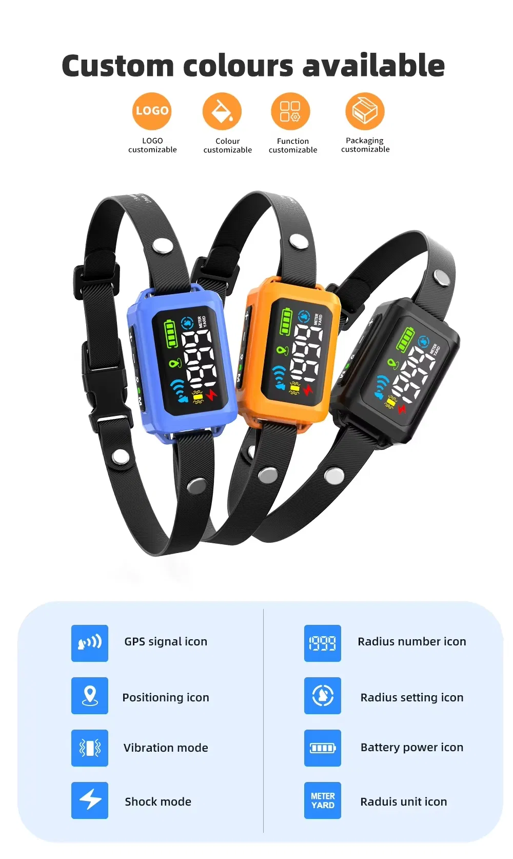 Novo Chegada GPS Cerca Sem Fio para Cães ao Ar Livre Ipx7 À Prova d'Água Coleira de Choque Ajustável Sistema de Contenção para Cães