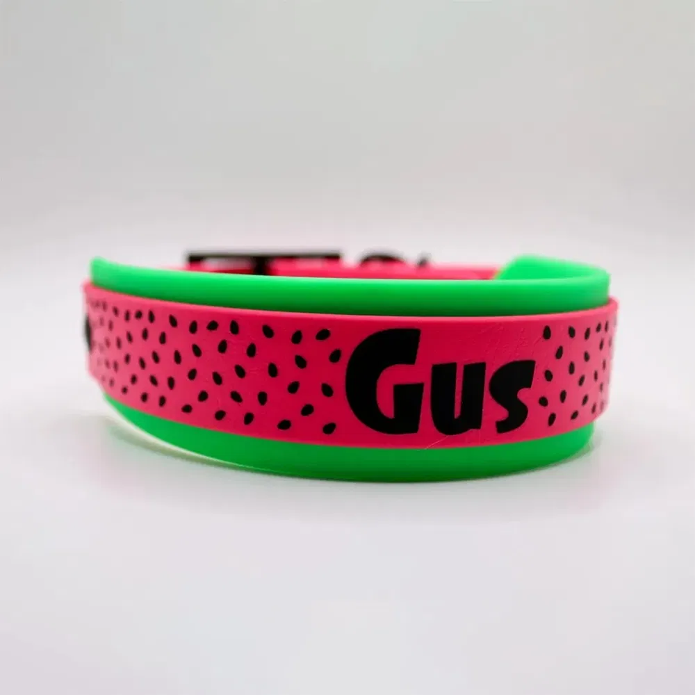 Coleira de Cachorro Personalizada com Impressão em Transferência Térmica Material PVC à Prova d'Água para Animais de Estimação Estilosos e Fashionáveis