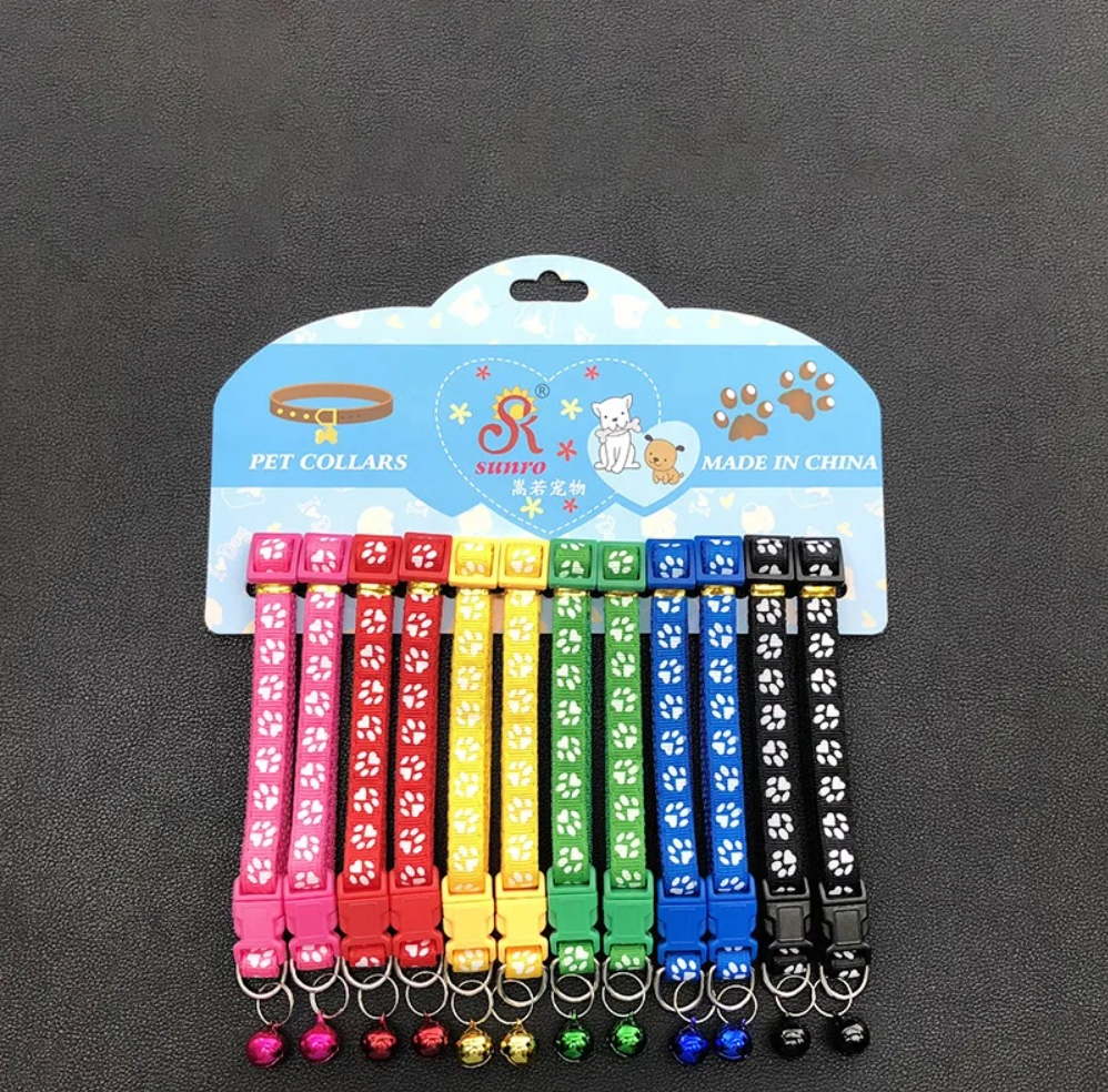 colar de gato retrátil de nylon colorido popular e barato em estoque