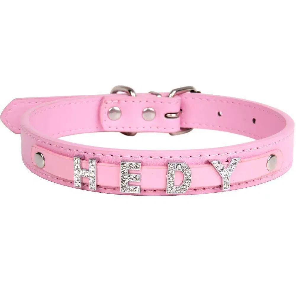 Coleira de Pet com Strass Personalizada com Charms de Nome