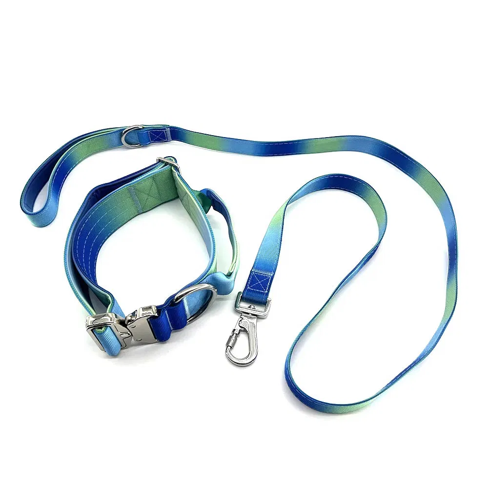 Coleira para Cão Pesada Personalizada com Fivela de Metal Liga Ajustável, Coleira Tática para Animais de Estimação