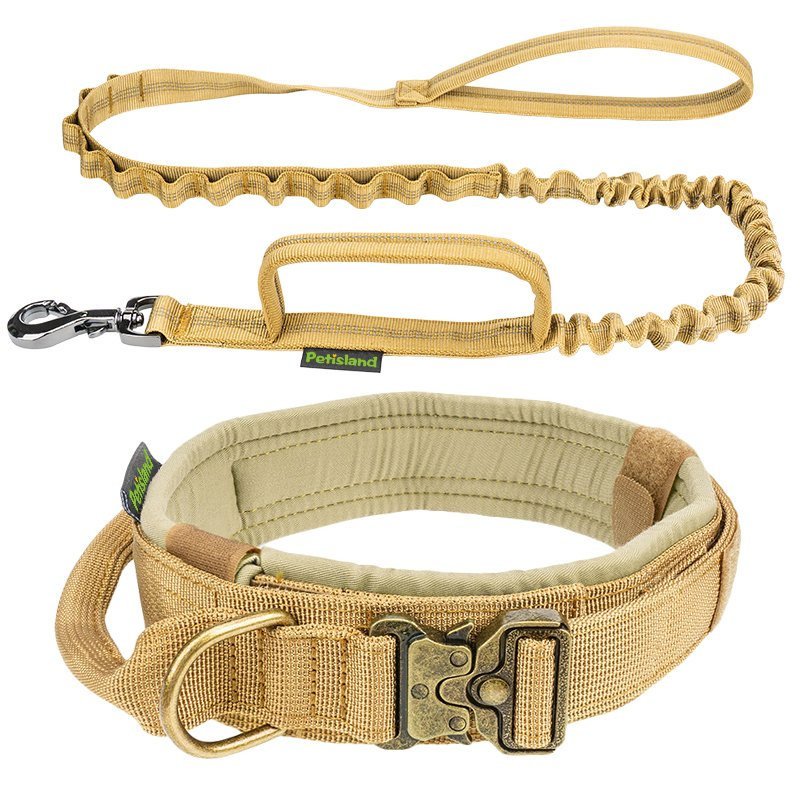 Itens para cães Petisland Acessórios para animais de estimação Coleira tática de luxo ajustável e guia para cães de serviço