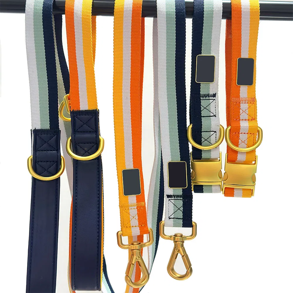 Coleira para cachorro personalizada de luxo, designer, macia, ajustável, confortável, moda, com fecho rápido em metal dourado e logotipo