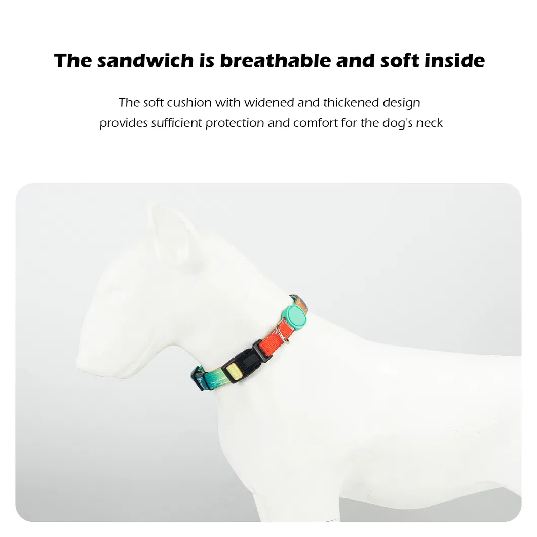 Coleiras para cães respiráveis, retráteis e duráveis, coleira calmante personalizada para cães com fivela de liberação rápida