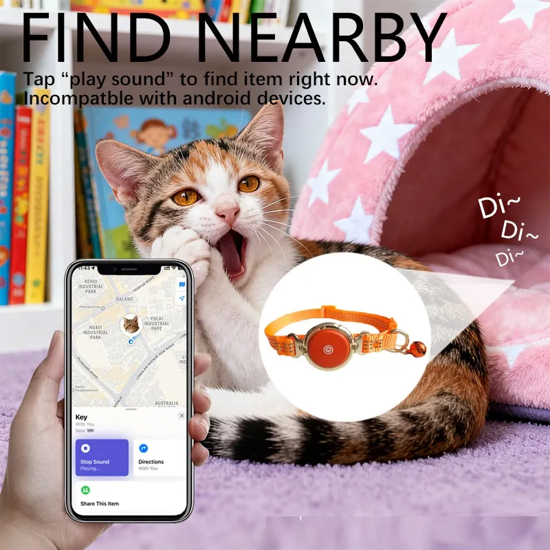 Coleira de Localização GPS Inteligente Personalizada para Rastreador de Animais de Estimação Estiloso