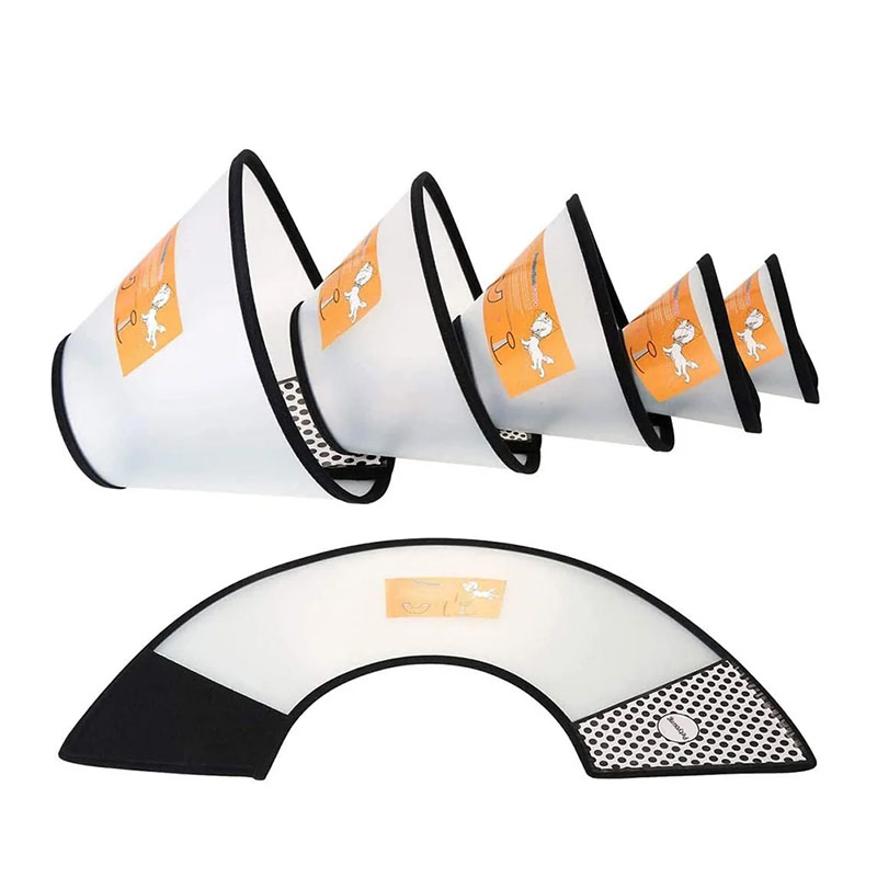 Colar Elizabethano de Plástico para Animais de Estimação, Cone de Recuperação Durável e Transparente, Colar Protetor Ajustável para Cães e Gatos