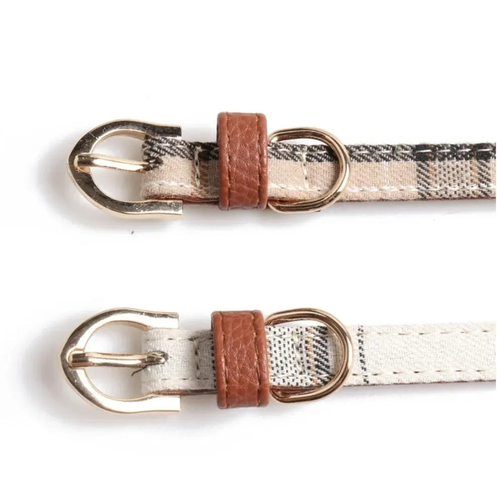 Colar retrátil de luxo estilo britânico para gatos e cães - Modelo 9
