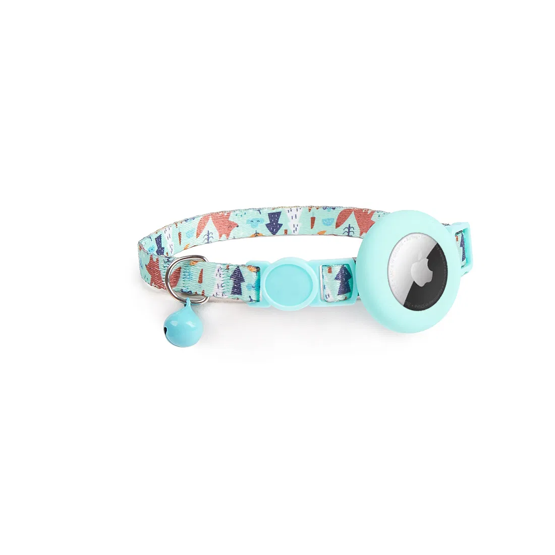 Colar de Gato GPS com Air Tag Atualizado, Suporte para Air Tag e Sino, Faixa Elástica de Segurança, Colares para Gato com Rastreador