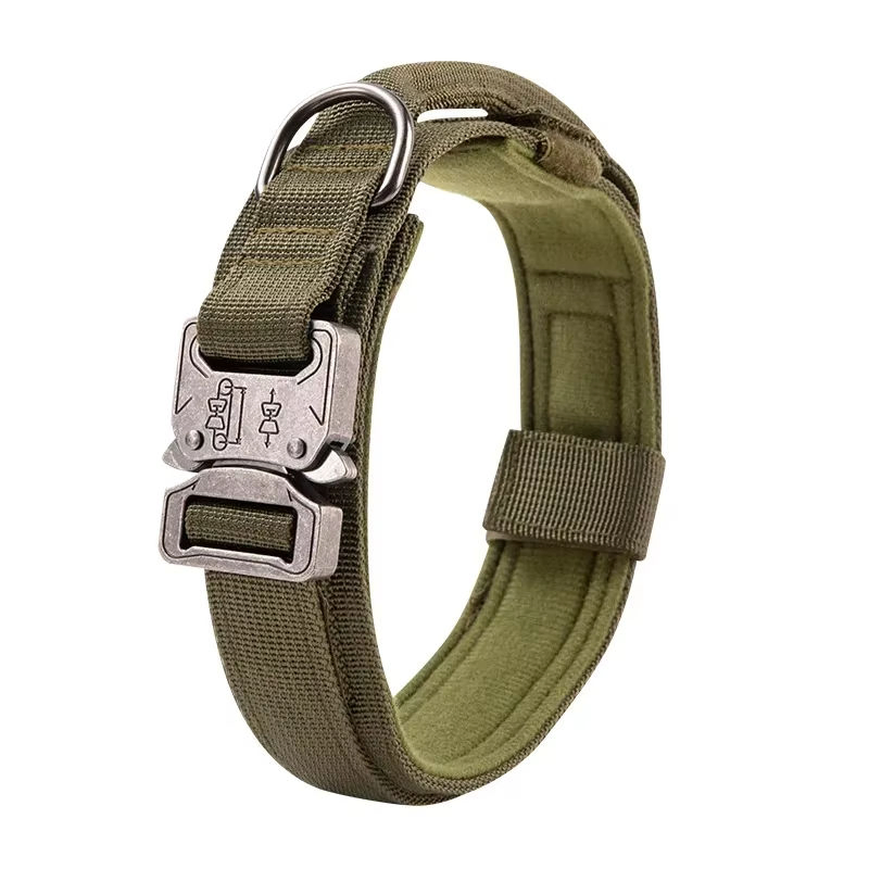 Coleira Tática para Cães com Fivela de Metal Resistente e Alça de Controle