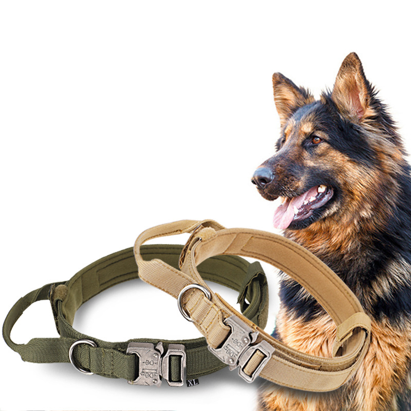Coleiras para Pets Hanyang Último Design Coleiras Táticas para Treinamento Coleiras para Pets Resistentes com Fecho de Liga de Zinco e Cabo Confortável