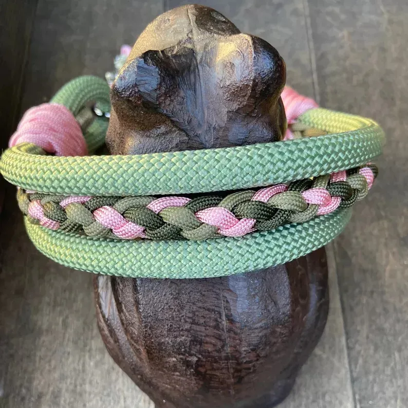 Nova Coleira de Gato e Cachorro em Paracord Trançado com Liberação Rápida para Treinamento de Escalada Feita à Mão