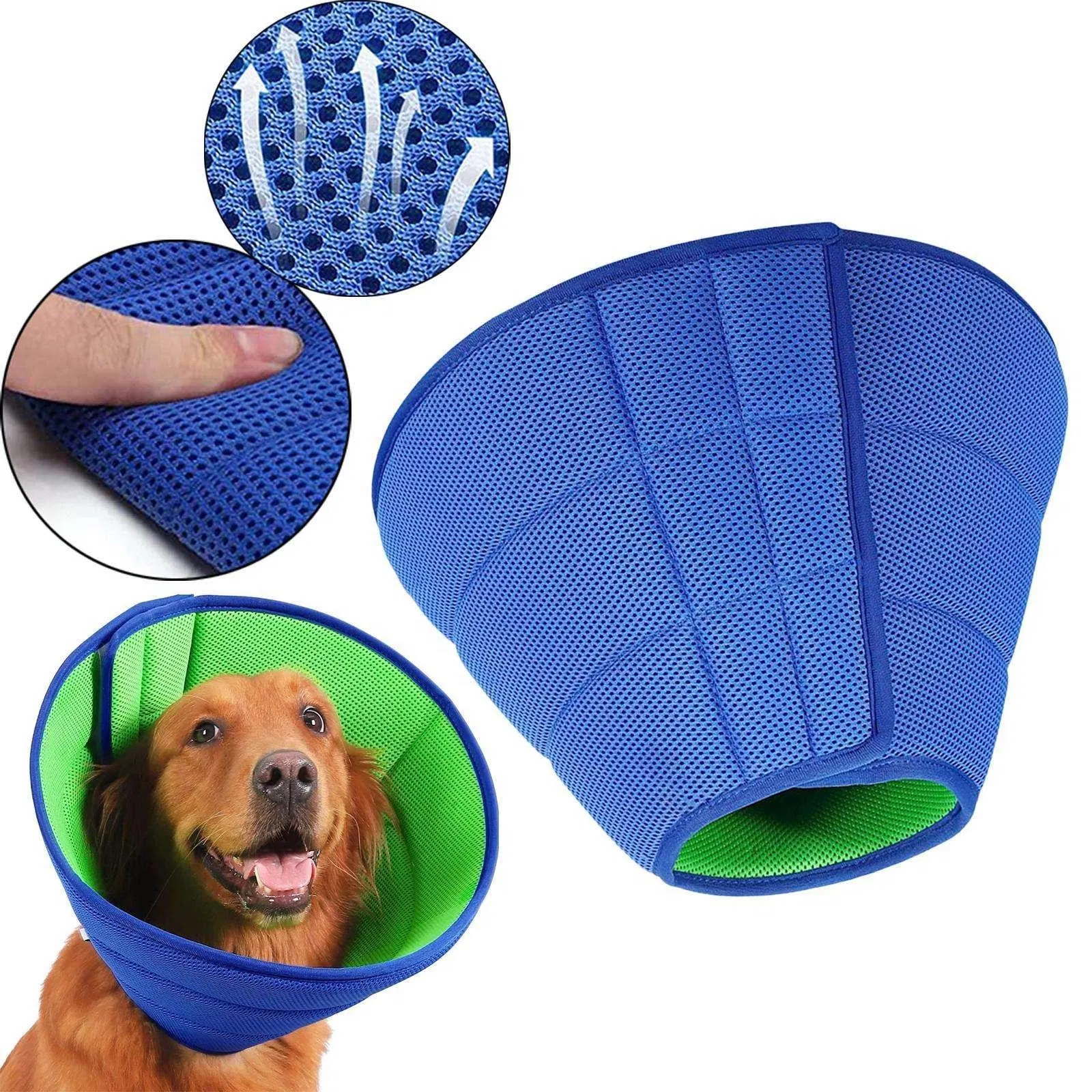 Colar Elizabetano Ajustável para Cães Extra Macio e Respirável