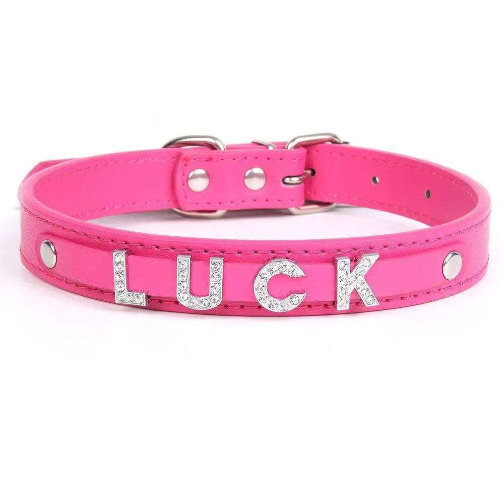 Coleira de Pet com Strass Personalizada com Charms de Nome