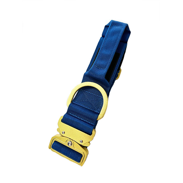 Colar de Cão Tático de Luxo Ajustável de Nylon Neoprene Macio com Almofada de Alumínio e Alça Personalizado 2 Polegada com Logotipo