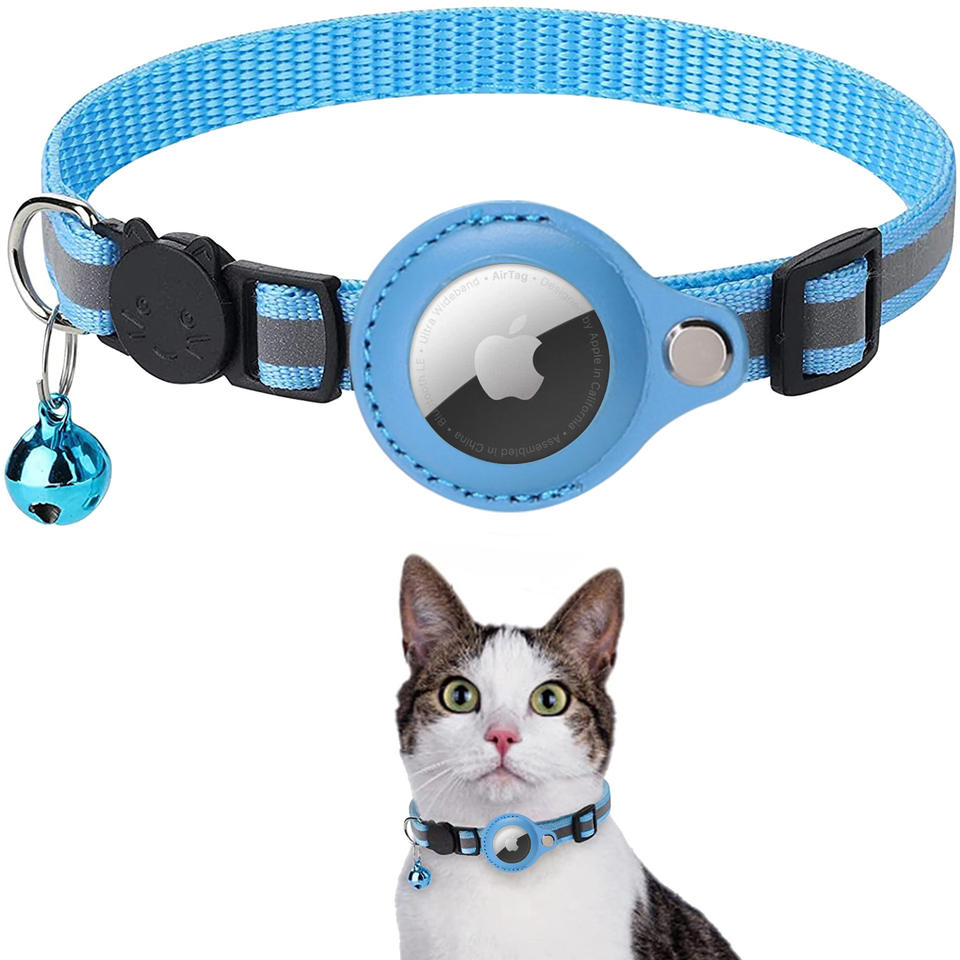 Rastreadores de GPS para cães da Apple, colar anti-perda para gatos, sino, colar refletivo