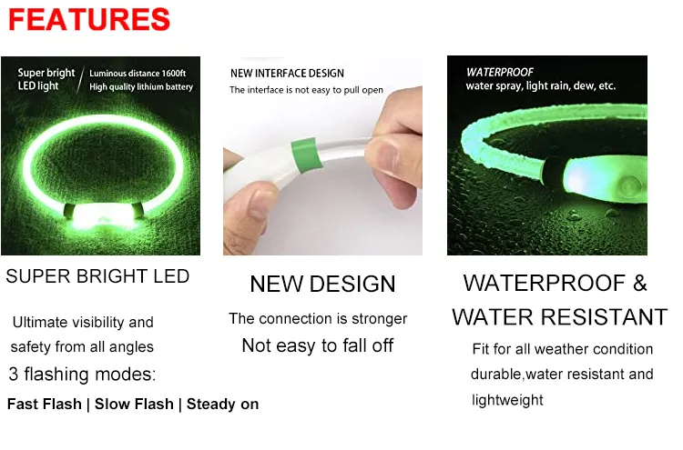 Colar de Cão Personalizado em TPU com LED, Tamanhos P, M e G, Recarregável por USB, Fácil de Cortar